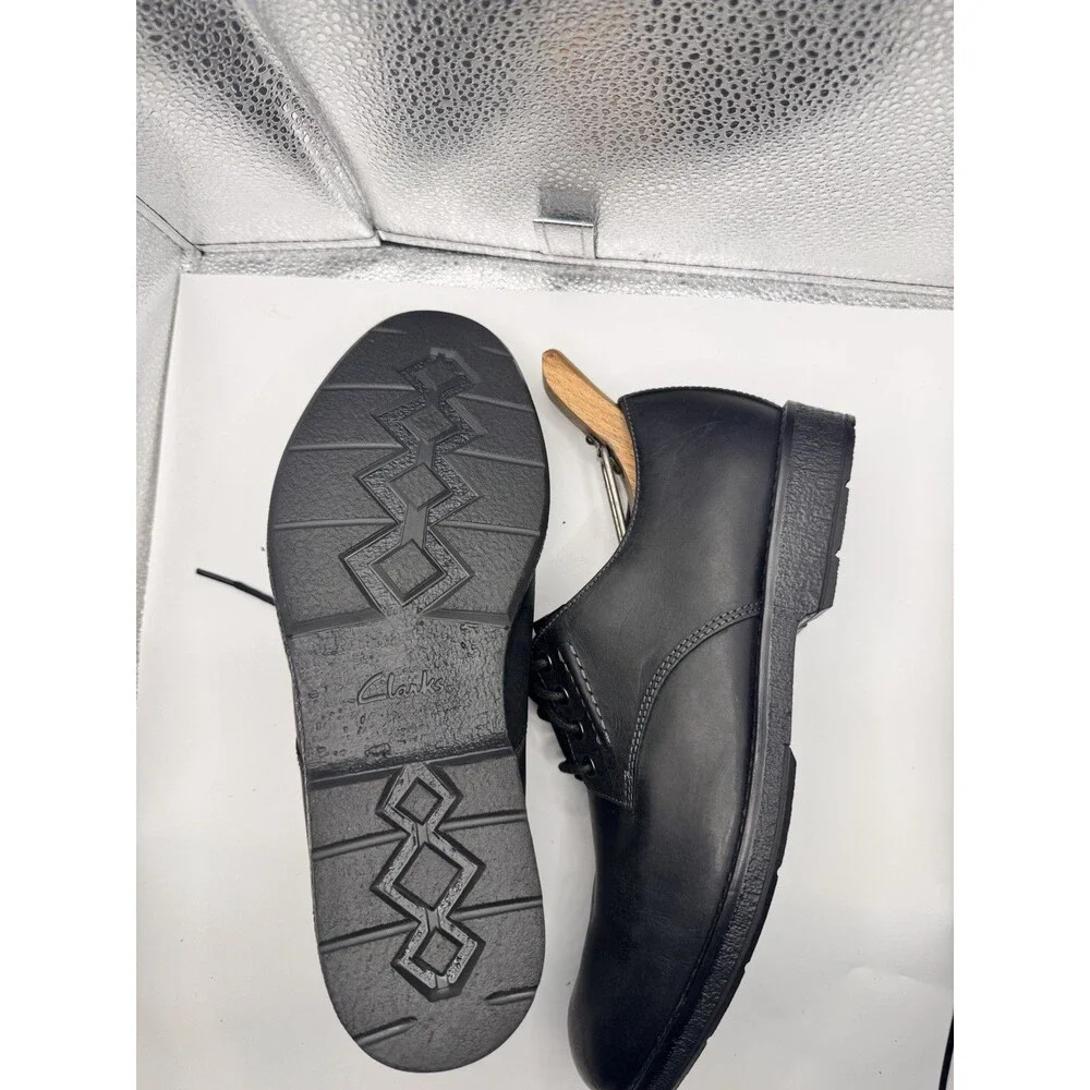 Clarks Hinman Oxford Black Leather orthopedic Comfort Shoes Men’s Size 9 Mens